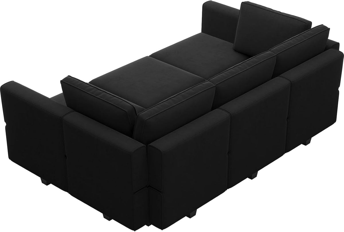 Modular Velvet Sectional Sofa With Chaise and Storage