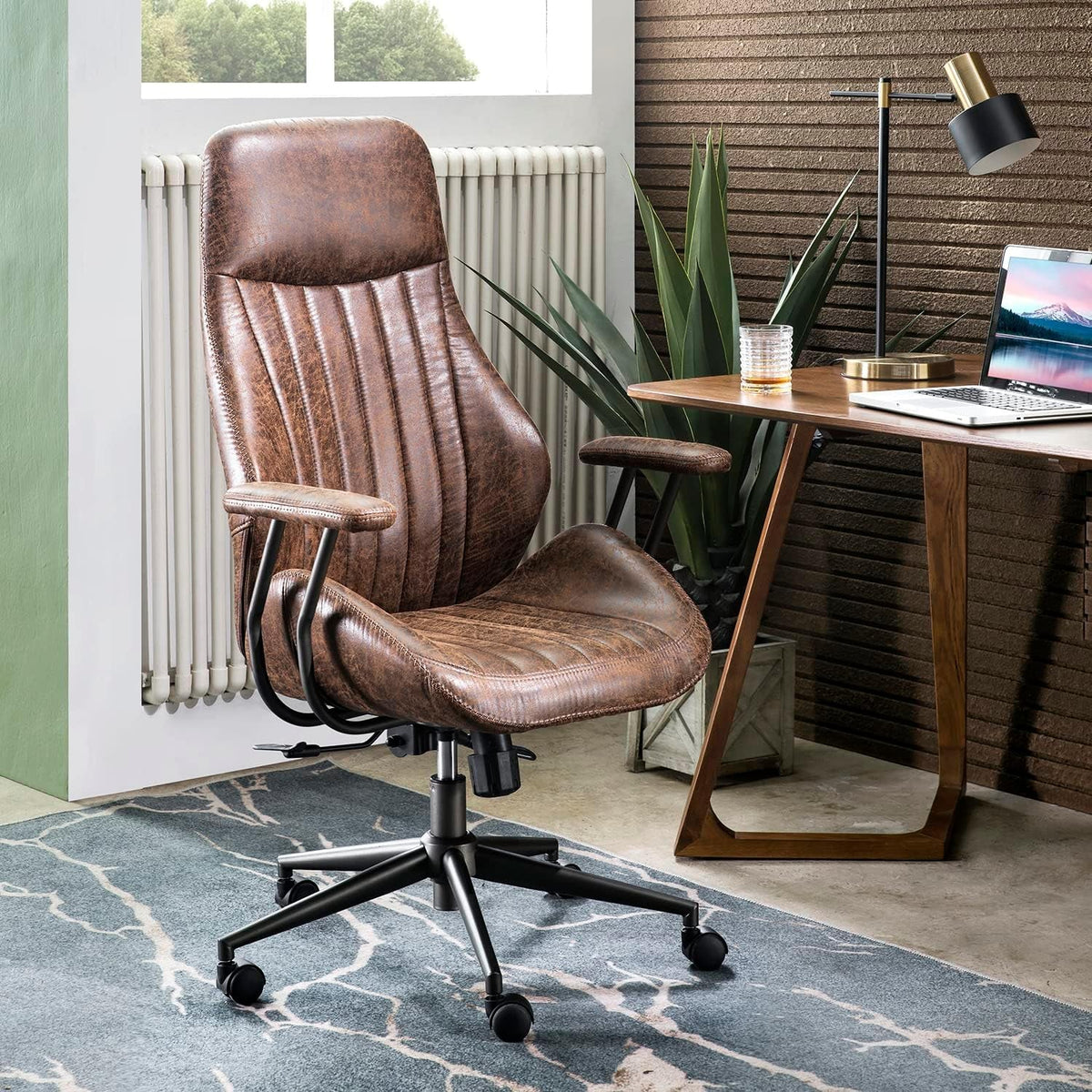 Ergonomic Office Chair High Back Dark Coffee Executive
