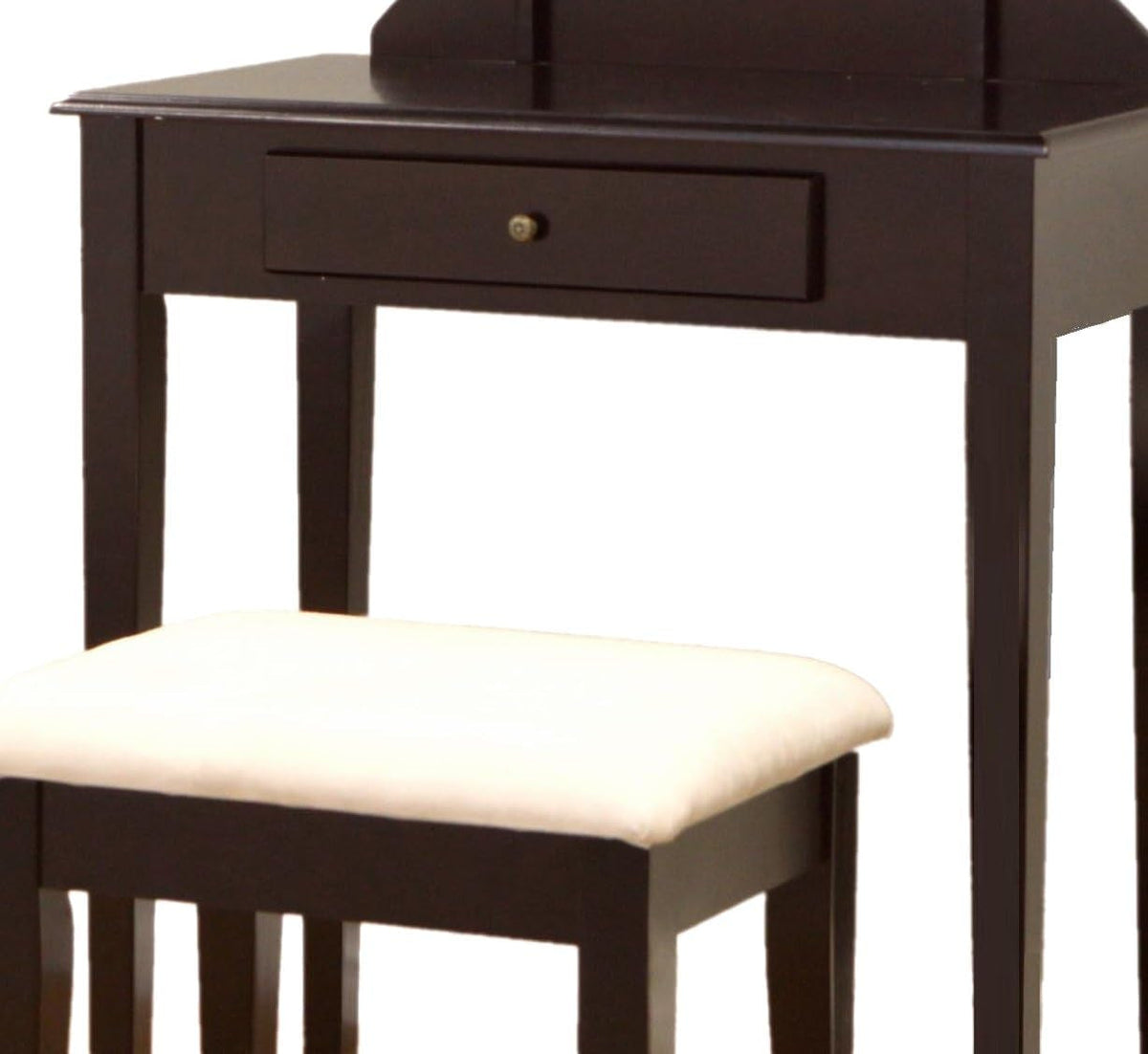 Solid Wood Vanity Set With Mirror And Bench 28 Inch Table