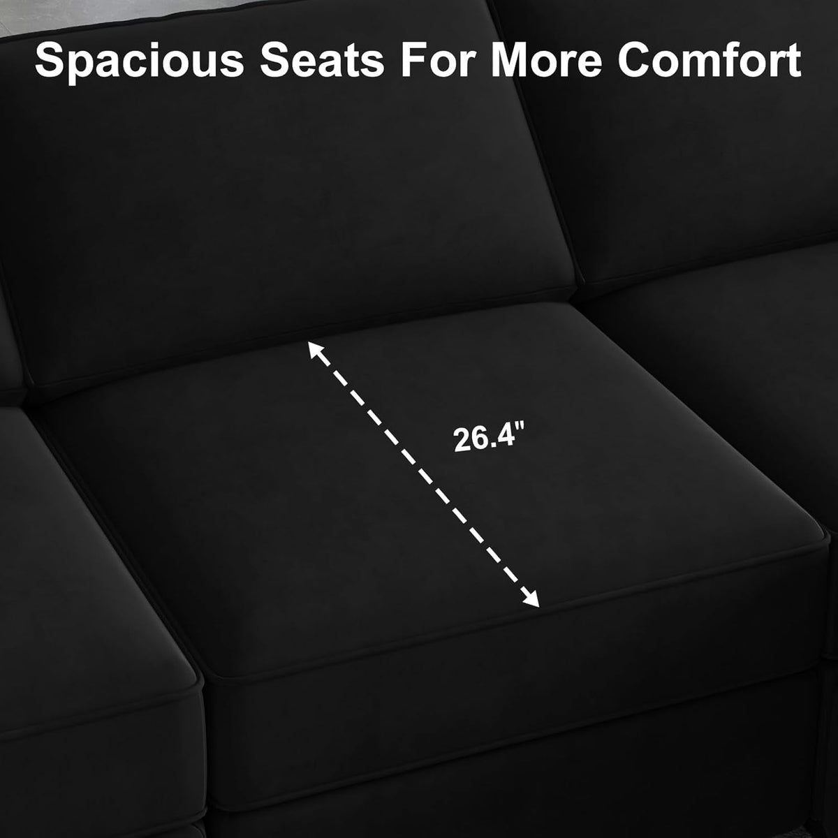 Modular Velvet Sectional Sofa With Chaise and Storage