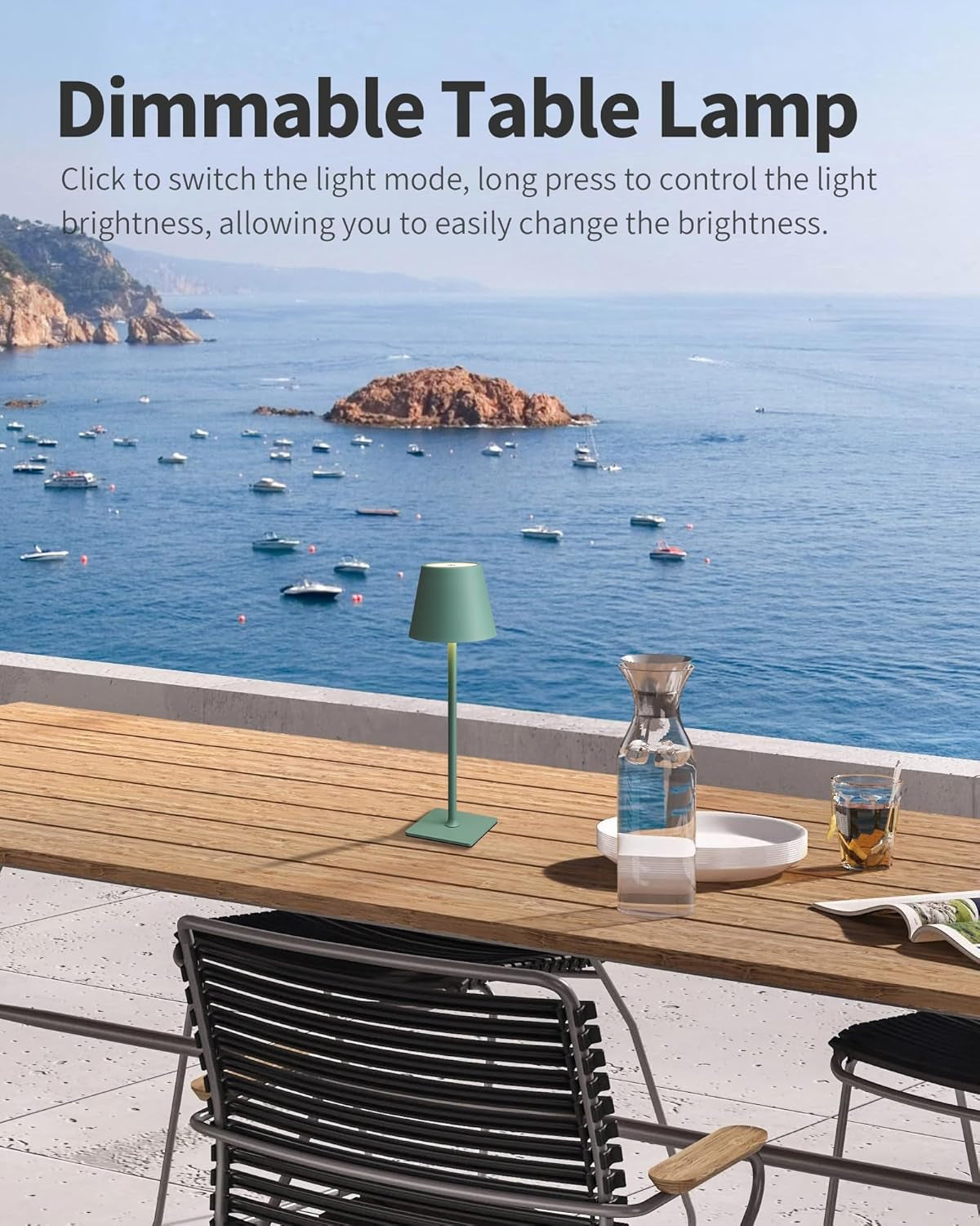 Two Pack Cordless LED Table Lamp 5000mAh Battery Portable Dimmable