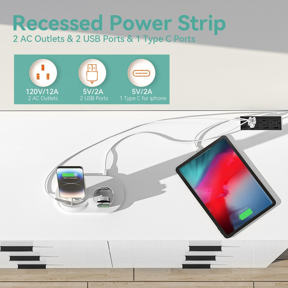 White 6 Drawer Dresser With Built In Charging Station