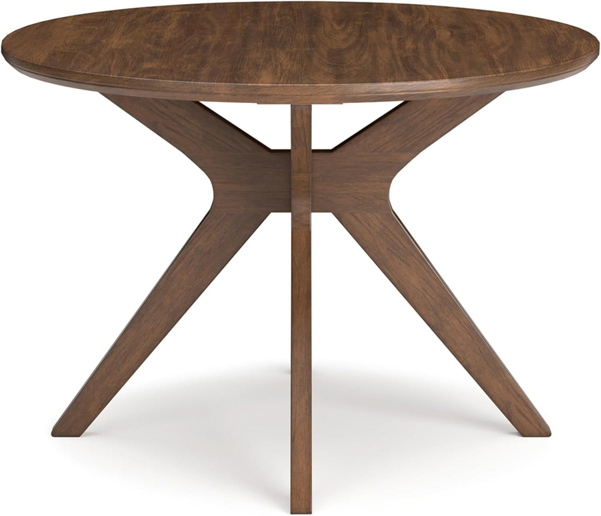 Traditional Round Dining Table Seats 4 Brown Finish